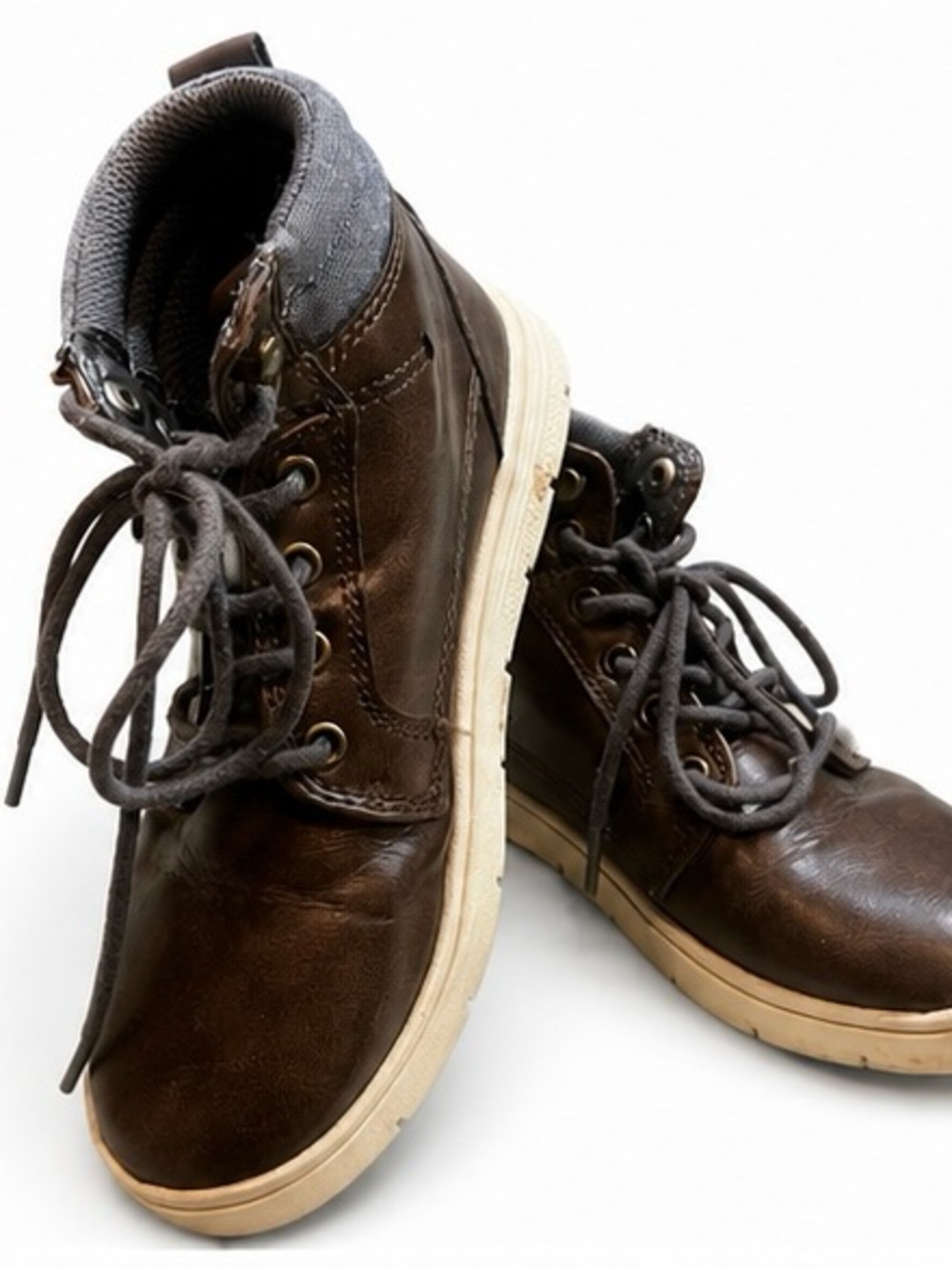 Boys Size 1 Cat & Jack Hadley Brown Leather Dress Shoe